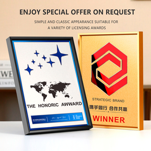 Plaque commémorative d'honneur de la <span class=keywords><strong>chambre</strong></span> de <span class=keywords><strong>commerce</strong></span> de l'agent de licence en aluminium créatif Plaque en métal de certificat personnalisé - Product Image 2