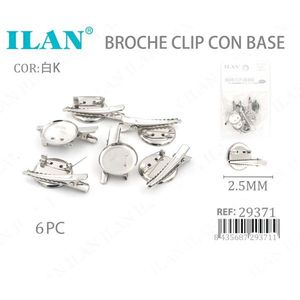 Clip per broche Ilan con base da 2,5 mm, 6 pezzi, bianco K - Product Image 3