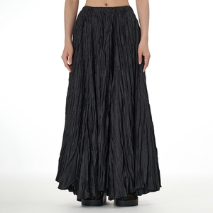 2024 nueva falda suelta de talla grande para mujer, Falda plisada de cintura alta de verano, falda oscilante grande - Product Image 2