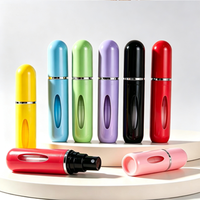 Mini flacon pulvérisateur de 5 ml, étui multicolore, flacon portable pour voyage, atomiseur de parfum, flacon rechargeable par le bas