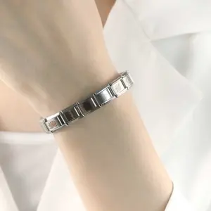 Moda nueva parte superior <span class=keywords><strong>de</strong></span> acero inoxidable <span class=keywords><strong>flor</strong></span> italiana encanto enlaces ajuste 9mm pulsera DIY hacer joyería regalos venta al por mayor envío <span class=keywords><strong>de</strong></span> la gota - Product Image 3