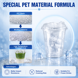 Gobelet en PET résistant aux basses températures de 18 oz, gobelet en plastique transparent pour boissons froides, pour boissons glacées avec couvercle, gobelet jetable, OEM - Product Image 2