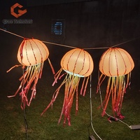 Nouvelle conception d'éclairage LED, méduse gonflable lumineuse, méduse gonflable suspendue multicolore, ballon méduse gonflable