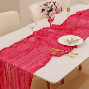 Chemin de table en organza pour mariage et hôtel, nappe de luxe personnalisée froissée pour la décoration de fête - Product Image 2