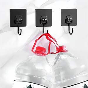 Crochet mural noir tendance pour la maison, crochet adhésif puissant, bonne adhérence murale, crochet sans trace, capacité de charge élevée - Product Image 3