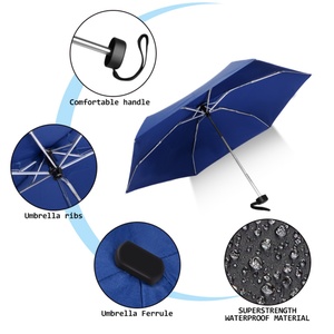 High Quality Manual 5 Fold Waterproof Windproof Women's Compact Pocket UV Mini Umbrella for Travel & Gifts - Product Image 4