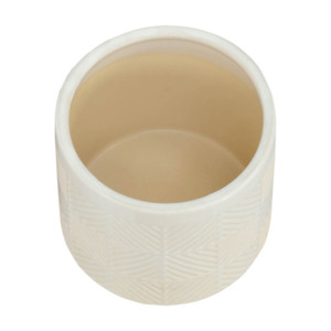 Set di Vasi in Ceramica Rotondi Decorativi per Interni ed Esterni Design Geometrico Bianco con Base a Tre Gambe - Product Image 4