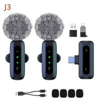 Microphone dynamique sans fil 2.4G portable Lavalier omnidirectionnel 1-émetteur-2-récepteurs avec réverbération et suppression du bruit Type C pour TikTok et podcasts