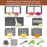 Hachoir à légumes multifonctionnel, mandoline, trancheuse, coupe-légumes, râpe, éplucheur pour la préparation culinaire
