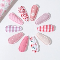 Petites pinces à cheveux en tissu pour bébés filles, pinces à pression à imprimé floral, barrettes antidérapantes pour cheveux fins, accessoires pour tout-petits