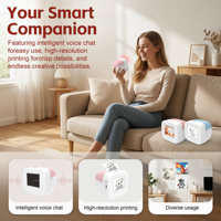 Machine à créer des autocollants intelligents Q17 avec commande vocale IA, mini imprimante d'autocollants, étiqueteuse DIY, imprimante thermique portable sans encre pour enfants, boîte d'impression d'autocollants