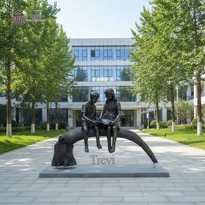 Statua in Bronzo TREVI di Ragazzo e Ragazza che Leggono per Decorazione di Parchi Pubblici - Product Image 4