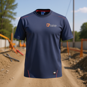 Ttake T-shirt à manches courtes bleu, grande taille, coupe performance, vêtements de travail - Product Image 3