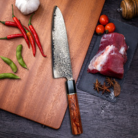 Couteau de Chef en Acier Damas de Haute Qualité 21cm pour Trancher, Découper la Viande et les Petites Légumes – Hachoir de Cuisine Moderne