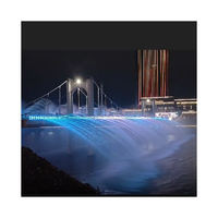 Buse unidimensionnelle à changement de couleur de style de luxe DN50 fontaine cascade contrôlée par ordinateur produit de jardin en pierre à jet à un axe