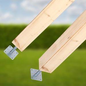 Soportes de poste galvanizados y atornillados Soporte de poste y conectores de tierra ajustable en altura - Product Image 4