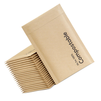 Prix d'usine écologique 100% biodégradable Kraft rembourré enveloppe à bulles compostables enveloppes à bulles