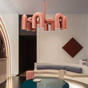 Designer Showroom Modern Nordic Creative Minimalist U-Shaped Metal Pendant <b>Lights</b> Unique for Living Room <b>Dining</b> Room Bedroom - Product Image 2