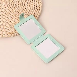 Compact <b>Mirrors</b> for Purses Stainless Steel <b>Mirror</b> with PU Leather Sleeve Mini Pocket Makeup <b>Mirror</b> - Product Image 4