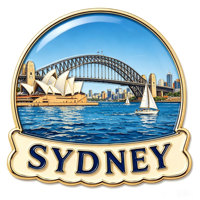 Aimant de réfrigérateur en métal émaillé rigide, design personnalisé, vente en gros du fabricant, souvenir touristique australien de Sydney