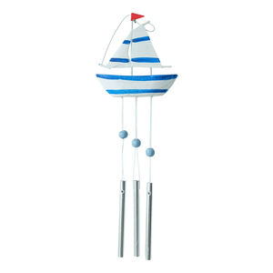 Mediterranean Style Sailboat Wind Chimes 4Pcs Wall Hanging Home Decor Boat Ornaments - Product Image 3
