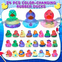 Canardons en plastique à presser qui changent de couleur avec logo personnalisé, jouets de bain et de plage pour bébés, remplissage de panier de Pâques, mini-canards