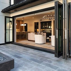 Porte pliante extérieure en accordéon de véranda personnalisée Porte coulissante en verre pour patio Porte pliante en aluminium - Product Image 1