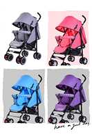 Poussette parapluie quatre roues de haute qualité et économique, ultra-légère, pour bébés de 3 mois et plus, avec positions assise et allongée, l'accessoire de marche indispensable.