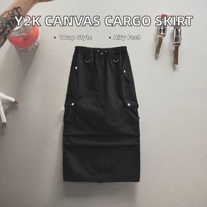 Falda de Moda Urbana Hecha a Medida para Mujer, Estilo Vintage Largo, Cintura Natural, Transpirable - Product Image 2