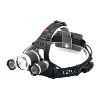 Lampe frontale portable puissante, étanche, rechargeable par USB, avec zoom, quatre modes, lampe frontale LED, lampe torche