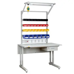 Leenol Tool Cabinet ESD Workbench Mobile Repair Table Steel Work Bench With Drawers