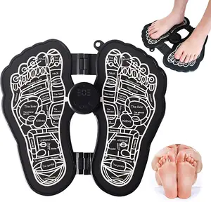 Kneading Foldable Acupressure Magnetic Insoles for Feet Massage Foot Massage Pad Electric Ems Tens Foot Massager Mat Black H13