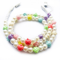 Câbles de données perlés 4-en-1 en forme de fraise, câble Type C, accessoire de mode et cadeau