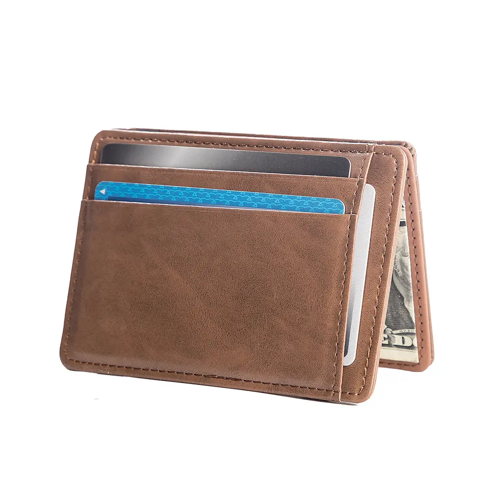 Leather mini wallet for male bank credit card package