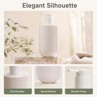 Flacon pompe à lotion HDPE 320 ml avec verrouillage gauche-droite, base ronde et épaule plate pour shampoing et gel douche