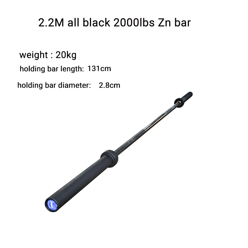 2,2 m 2000 lb, todo en negro, zincado