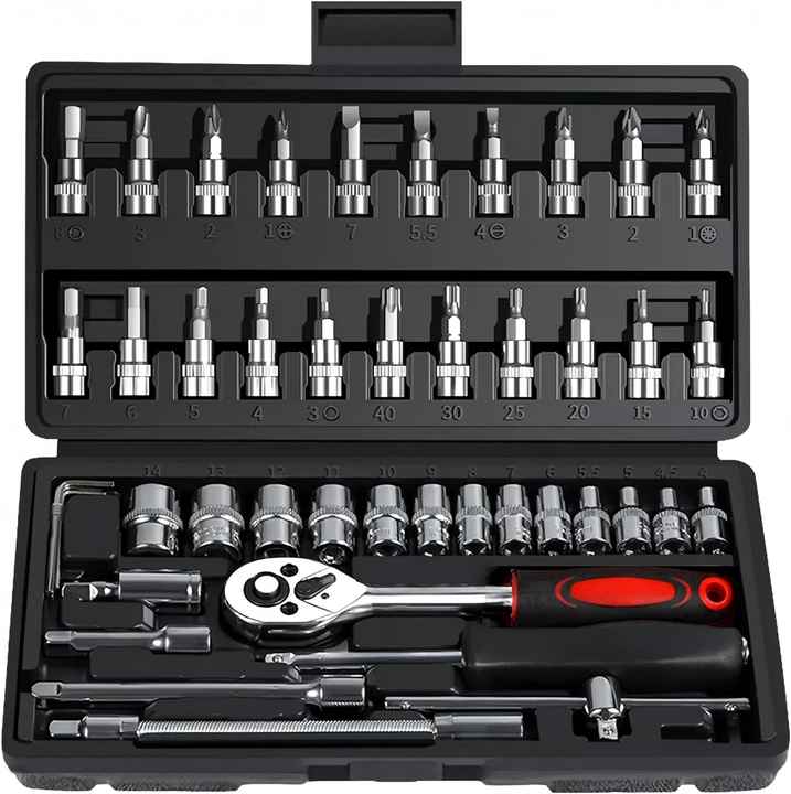 46-piece Durable Car Repair Tool Box Set for Maintenance