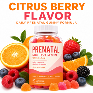 Vitamines gélifiées bio en gros à faible teneur en sucre pour femmes : Pré-natal (C, D, E, B12, Acide Folique) – Équilibre hormonal, aide à l'ovulation, cycles réguliers - Product Image 5