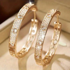 Orecchini a Cerchio Vuoto per Donne, Design Traforato Semplice, Accessori per Orecchie da Indossare Quotidianamente - Product Image 1
