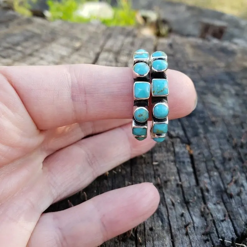 2023 Hete Verkoop Stam Zuidwestelijke Schattige Oorbellen Prachtige Gekke Bohemian Turquoise Oorknopjes Voor Vrouwen