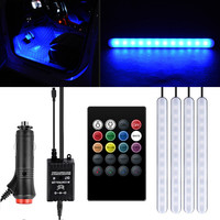 Nueva Iluminación Ambiental para Automóvil, Luces para el Espacio Entre los Asientos en las Cuatro Direcciones, Lámparas de Ambiente Activadas por Voz, Tiras de Luces Decorativas LED