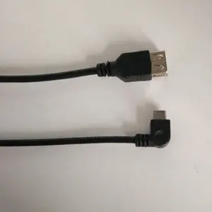 Özel 90 derece mikro usb USB2.0 veri şarj kablosu AF konnektörüne