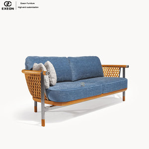 Ensemble <span class=keywords><strong>de</strong></span> canapés <span class=keywords><strong>en</strong></span> rotin <span class=keywords><strong>de</strong></span> luxe pour l'extérieur, idéal pour les villas, protection solaire, mobilier <span class=keywords><strong>de</strong></span> <span class=keywords><strong>jardin</strong></span>, design moderne, canapé <span class=keywords><strong>en</strong></span> tissu - Product Image 4