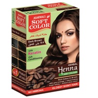 Warna rambut Henna Herbal organik, untuk rambut coklat Keratin dimasukkan untuk cakupan rambut abu-abu & penguat akar