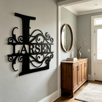 Nouvelle conception de décoration murale personnalisée avec monogramme lettre L, lettres arabes en métal LARSEN pour cadeau ou décoration de la maison