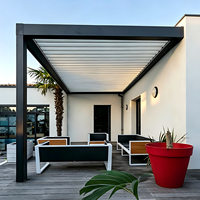 Gazebo en aluminium à lamelles inclinables et réglables, télécommandé, best-seller, haute résistance au vent, résistant à la neige, écologique, luxe pour la cour