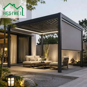 <span class=keywords><strong>Pergola</strong></span> en aluminium avec stores électriques - Style moderne, taille personnalisable, respectueuse de l'environnement. Garde au chaud en <span class=keywords><strong>hiver</strong></span> et au frais en été pour les activités de plein air - Product Image 5