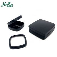 Conteneur de fond de teint à coussin carré pour maquillage noir