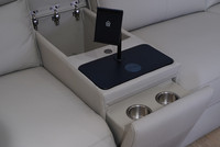 Ensemble de canapés inclinables électriques en cuir véritable de luxe moderne en forme de L, zéro distance murale, pour salon et home cinéma, avec port de charge USB et éclairage LED