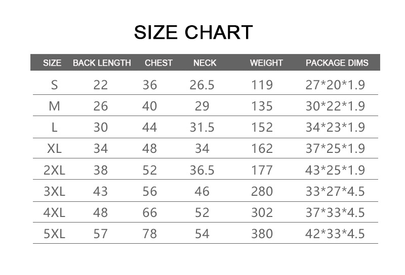 S M L XL 2XL 3XL 4XL